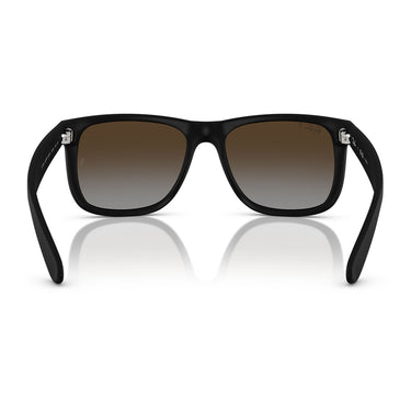 Ray-Ban Occhiali da Sole RB4165 622 T5 Justin Gomma Nera Grigio Sfumato Marrone Unisex Polarizzati 4