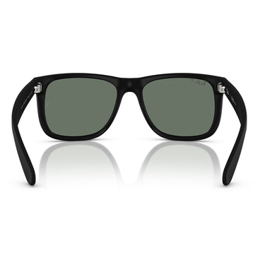 Ray-Ban Sunglasses RB4165 622 Y4 Justin Rubber Black Green Mirror Gray Unisex Polarized 3