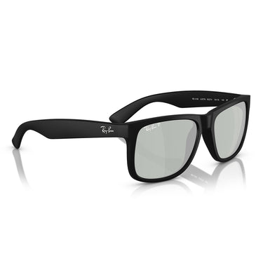 Ray-Ban Sunglasses RB4165 622 Y4 Justin Rubber Black Green Mirror Grey Unisex Polarized 4