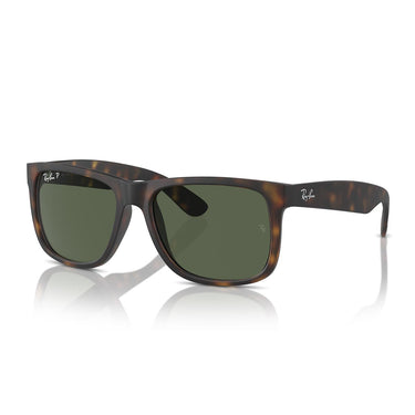 Ray-Ban Occhiali da Sole RB4165 865/9A Justin Marrone/Verde Scuro Unisex Polarizzati 1