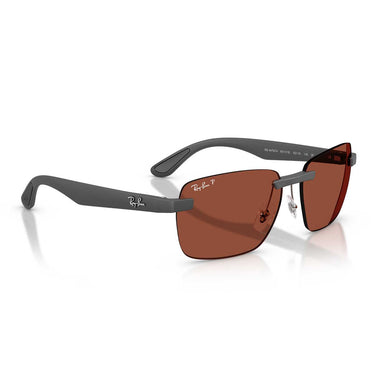 Ray-Ban Occhiali da Sole RB4470CH 60171B Sabbia Grigio/Rosso Unisex Polarizzati 4