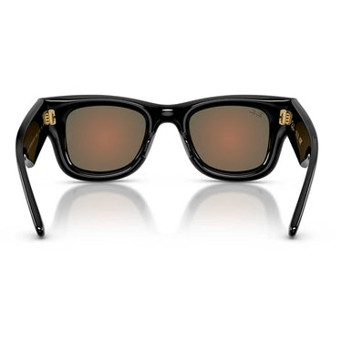 Ray-Ban Occhiali da Sole RB4940 601/6Q Wayfarer Puffer X ASAP Rocky Nero/Marrone Specchiato Arancione Unisex 3