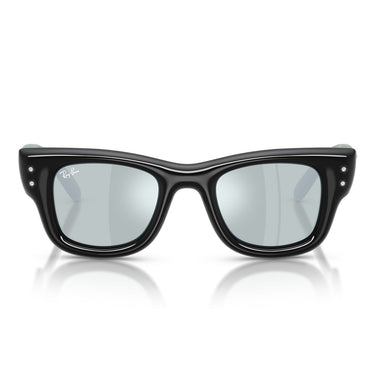Ray-Ban Occhiali da Sole RB4940B 686430 Wayfarer Puffer X ASAP Rocky Nero con Strass Verde Specchiato Argento Unisex