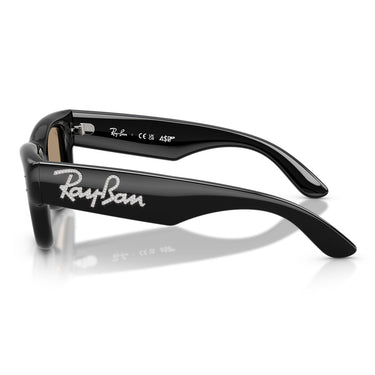 Ray-Ban Occhiali da Sole RB4940B 68647J Wayfarer Puffer X ASAP Rocky Nero con Strass Marrone Scuro Specchiato Rosé Unisex 3