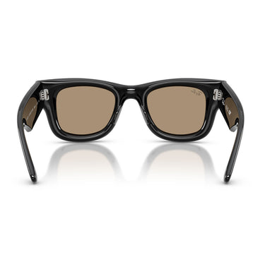 Ray-Ban Occhiali da Sole RB4940B 68647J Wayfarer Puffer X ASAP Rocky Nero con Strass Marrone Scuro Specchiato Rosé Unisex 4