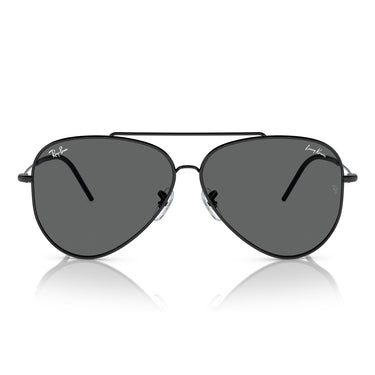 Ray-Ban Lunettes de Soleil RBR0101S 002-GR Aviator Reverse Noir-Gris Foncé Unisexe
