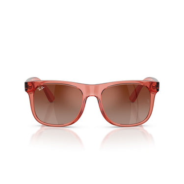 Ray-Ban Occhiali da Sole RJ9069S 7225S0 Junior Justin Rosso Trasparente Marrone Specchiato Bambini