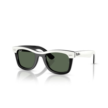 Ray-Ban Occhiali da Sole RJ9140S 721171 Bianco Nero Verde Scuro Bambini 2