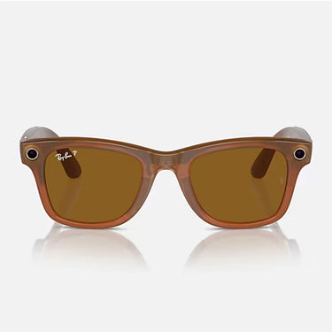 Ray-Ban Occhiali da Sole RW4008 670683 Meta Wayfarer Caramello Marrone Unisex Polarizzati