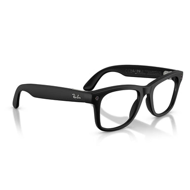 Ray-Ban Occhiali da Vista RW4011 601SSB Meta Wayfarer Gen 3 Nero Opaco/Trasparente con Filtro Luce Blu Unisex