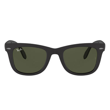 Ray-Ban Sonnenbrille RB4105 601S Wayfarer Klappbar Schwarz Matt/Grün G-15 Unisex