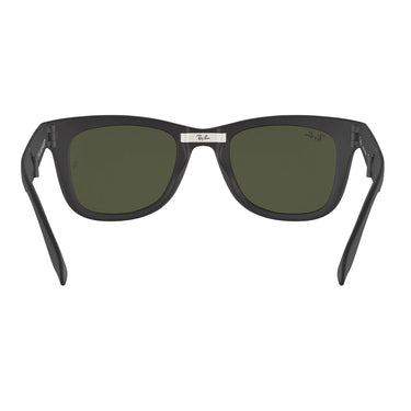 Ray-Ban Occhiali da Sole RB4105 601S Wayfarer Folding Nero Opaco/Verde G-15 Unisex 5