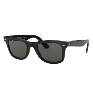 Ray-Ban Occhiali da Sole RB2140 901/58 Wayfarer Classic Original Nero-Verde G-15 Unisex Polarizzati 1