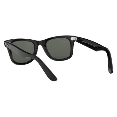 Ray-Ban Occhiali da Sole RB2140 901/58 Wayfarer Classic Original Nero-Verde G-15 Unisex Polarizzati 3