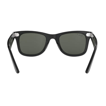 Ray-Ban Occhiali da Sole RB2140 901/58 Wayfarer Classic Original Nero-Verde G-15 Unisex Polarizzati 4