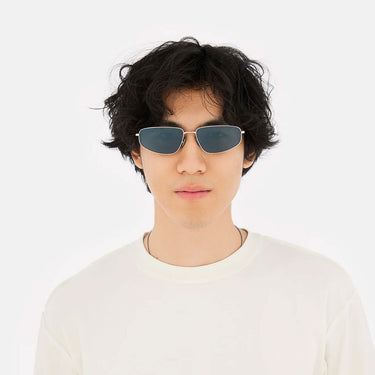 RetroSuperFuture Occhiali da Sole Isedra Graffiato NAR Argento Azzurro Unisex 5