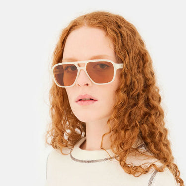 RetroSuperFuture Occhiali da Sole Maneval Cremoso T7H Beige/Marrone Unisex 3