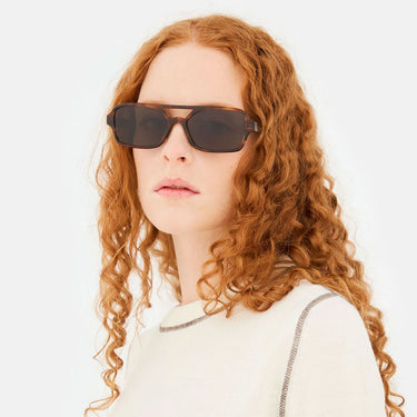 RetroSuperFuture Occhiali da Sole Vico Havana Striata XDK Marrone/Grigio Scuro Unisex 5