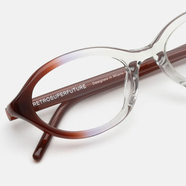 RetroSuperFuture Occhiali da Vista Numero 145 Side Fade CMF Marrone Trasparente Trasparente Unisex 3