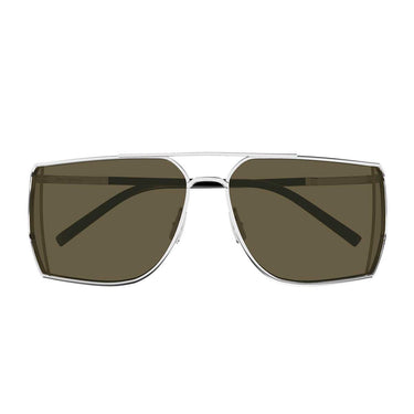 Saint Laurent Occhiali da Sole SL 750 003 Argento/Marrone Uomo