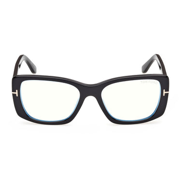 Tom Ford Occhiali da Vista FT6176-B 001 Nero Lucido Trasparente con Clip Grigio Fumo Donna