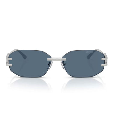 Versace Lunettes de Soleil VE2274 100080 Argent/Bleu Foncé Unisexe