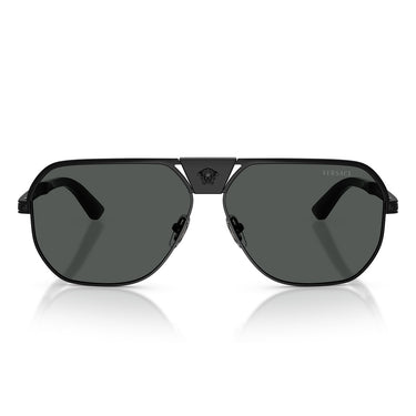 Versace Occhiali da Sole VE2294 126187 Nero Opaco Grigio Scuro Uomo