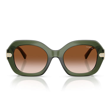 Vogue Occhiali da Sole VO5706SB 328713 Verde Trasparente Marrone Sfumato Donna