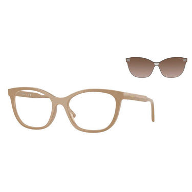 Vogue Occhiali da Vista VO5746S 33261W Taupe Pieno/Trasparente con Clip Donna 4