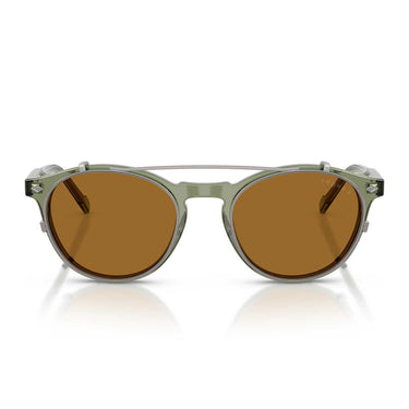 Vogue Occhiali da Vista VO5751S 28211W Verde Trasparente/Trasparente con Clip Marrone Uomo