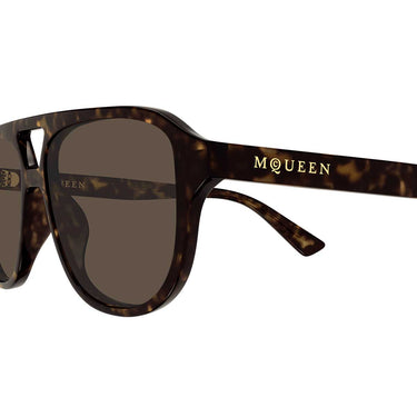 Alexander McQueen Occhiali da Sole AM0573S 002 Marrone/Marrone Unisex 3
