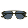 Alexander McQueen Occhiali da Sole AM0573S 004 Verde/Blu Unisex