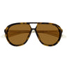 Alexander McQueen Occhiali da Sole AM0586S 002 Marrone Giallo/Marrone Unisex