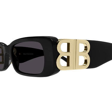 Balenciaga Occhiali da Sole BB0096S 001 Nero/Grigio Unisex 4