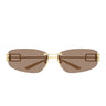 Balenciaga Occhiali da Sole BB0484S 004 Oro Marrone Donna
