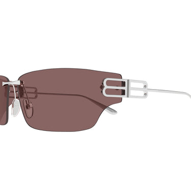 Balenciaga Sunglasses BB0485SA 004 Silver/Red Unisex