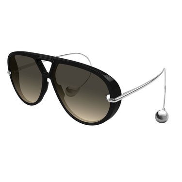 Bottega Veneta Occhiali da Sole BV1273S 010 Drop Aviator Nero/Marrone Unisex 2