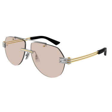 Bottega Veneta Gafas de Sol BV1342S 002 Plata/Marrón Claro Unisex 1