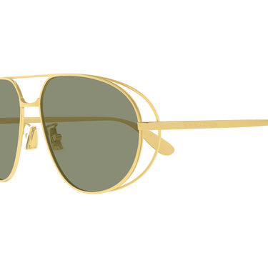 Bottega Veneta Gafas de Sol BV1344S 001 Oro-Verde Unisex 2