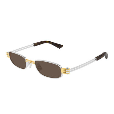 Bottega Veneta Occhiali da Sole BV1381S 001 Argento/Marrone Unisex 1