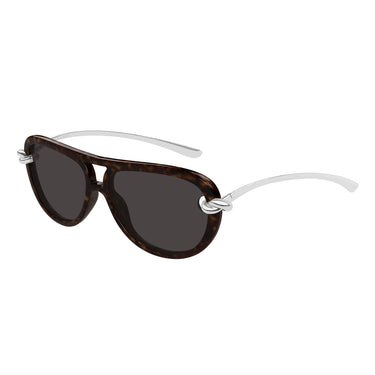 Bottega Veneta Occhiali da Sole BV1418S 002 Argento/Marrone Donna 2