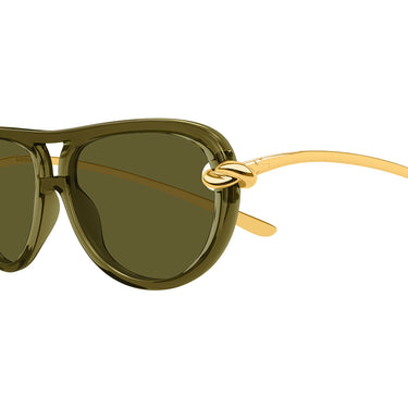 Bottega Veneta Occhiali da Sole BV1418S 003 Oro/Verde Donna 3