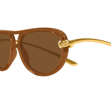 Bottega Veneta Occhiali da Sole BV1418S 004 Oro/Marrone Donna 3