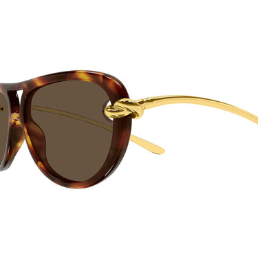 Bottega Veneta Occhiali da Sole BV1418S 007 Oro/Marrone Donna 3