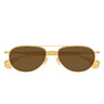 Bottega Veneta Okulary Przeciwsłoneczne BV1419S 001 Złoto Brąz Unisex  