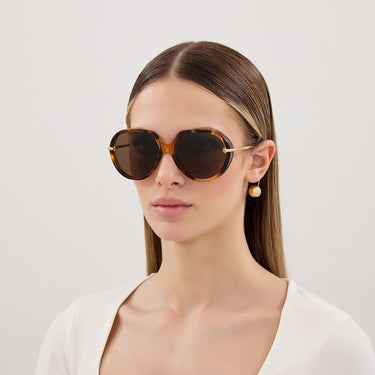 Bottega Veneta Occhiali da Sole BV1436S 002 Marrone Marrone Unisex 4