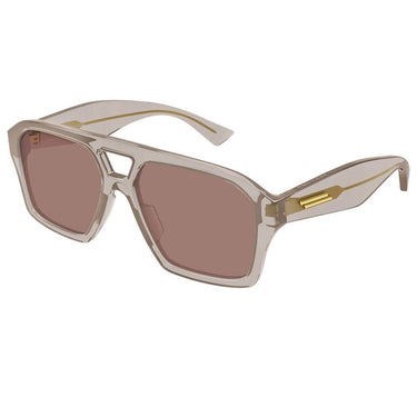 Bottega Veneta Occhiali da Sole BV1501S 003 Beige Trasparente/Marrone Unisex