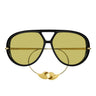 Bottega Veneta Sonnenbrille BV1273S 003 Drop Aviator Schwarz/Gelb Unisex