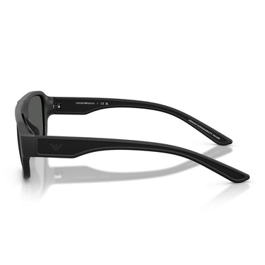 Emporio Armani Occhiali da Sole EA4266U 500187 Nero Opaco Gommato Grigio Scuro Uomo 3