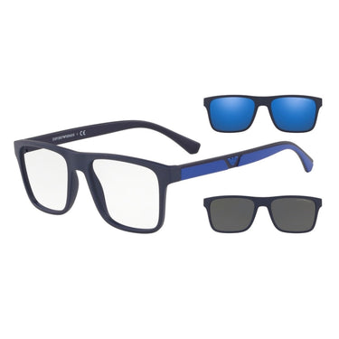 Emporio Armani Occhiali da Vista EA4115 57591W Blu Opaco/Trasparente con 2 Clip Uomo
